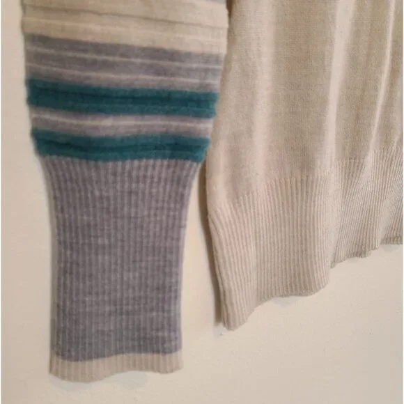 Smartwool Women’s Crew Neck Sweater Merino Wool Blend Striped Sleeves Size S - Picture 7 of 9